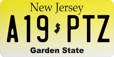 NJ license plate A19PTZ