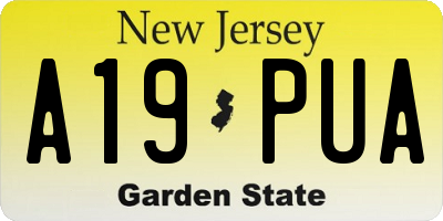 NJ license plate A19PUA