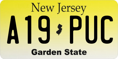 NJ license plate A19PUC