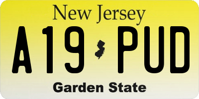 NJ license plate A19PUD