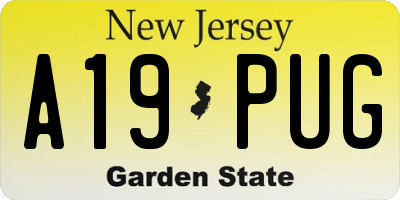 NJ license plate A19PUG