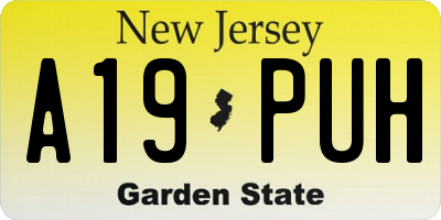 NJ license plate A19PUH