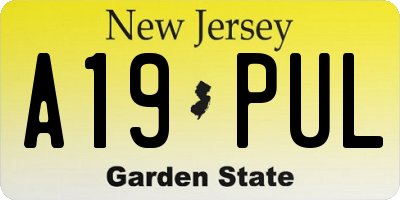 NJ license plate A19PUL