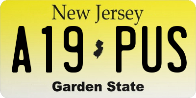 NJ license plate A19PUS