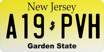NJ license plate A19PVH