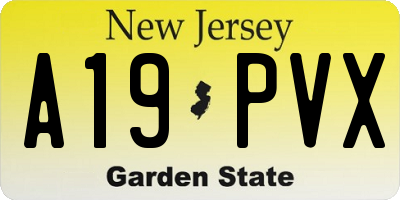 NJ license plate A19PVX
