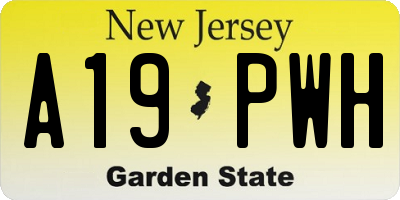 NJ license plate A19PWH
