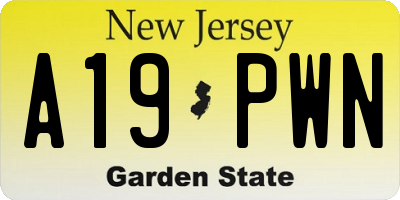 NJ license plate A19PWN
