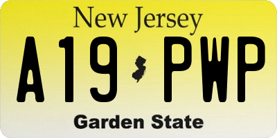 NJ license plate A19PWP