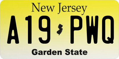 NJ license plate A19PWQ