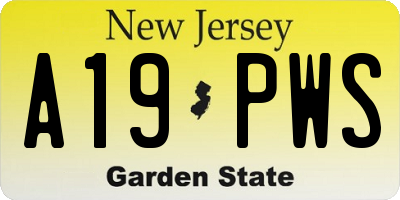 NJ license plate A19PWS