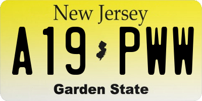 NJ license plate A19PWW