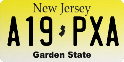 NJ license plate A19PXA