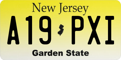 NJ license plate A19PXI