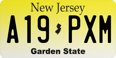 NJ license plate A19PXM