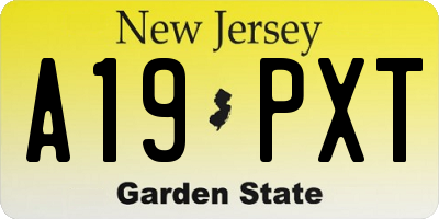 NJ license plate A19PXT