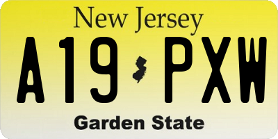 NJ license plate A19PXW
