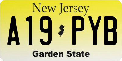 NJ license plate A19PYB