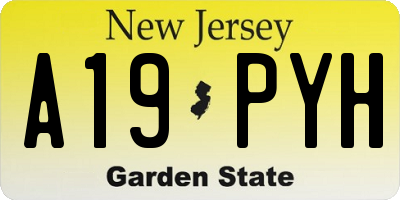 NJ license plate A19PYH