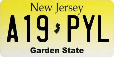 NJ license plate A19PYL