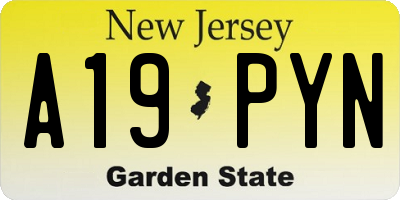 NJ license plate A19PYN