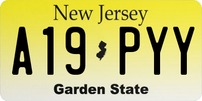 NJ license plate A19PYY