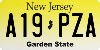NJ license plate A19PZA