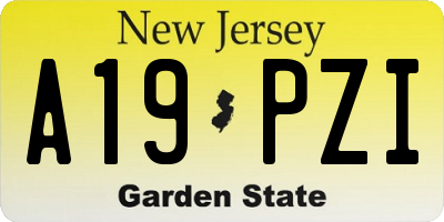 NJ license plate A19PZI