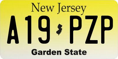 NJ license plate A19PZP