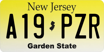 NJ license plate A19PZR
