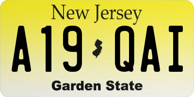 NJ license plate A19QAI