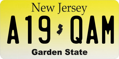 NJ license plate A19QAM