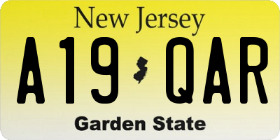 NJ license plate A19QAR