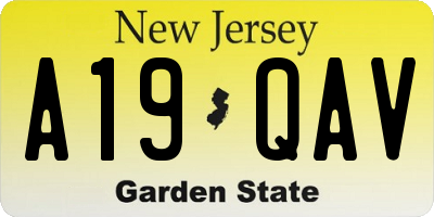 NJ license plate A19QAV