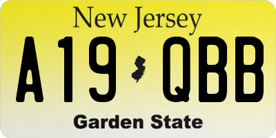 NJ license plate A19QBB