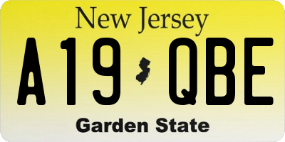 NJ license plate A19QBE