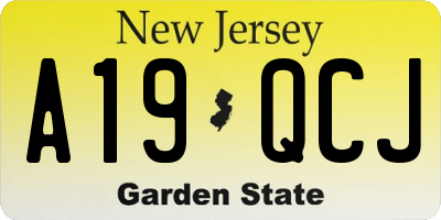 NJ license plate A19QCJ