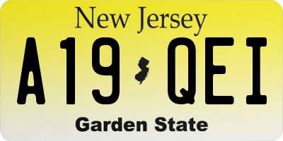 NJ license plate A19QEI
