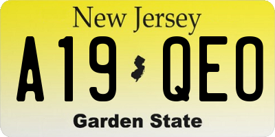 NJ license plate A19QEO