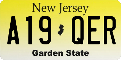 NJ license plate A19QER