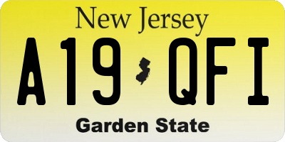 NJ license plate A19QFI