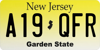 NJ license plate A19QFR