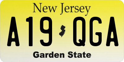 NJ license plate A19QGA