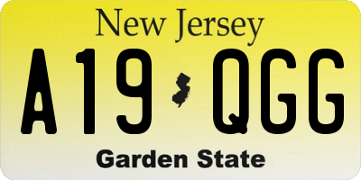 NJ license plate A19QGG