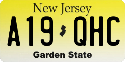 NJ license plate A19QHC