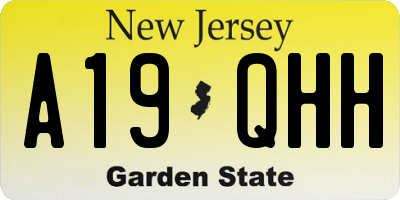 NJ license plate A19QHH