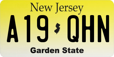 NJ license plate A19QHN