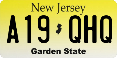 NJ license plate A19QHQ