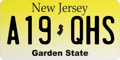 NJ license plate A19QHS