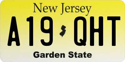 NJ license plate A19QHT